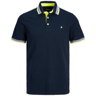 Poloshirt mit Kontrastdetails dunkelblau_DARK NAVY/NEON | 3XL