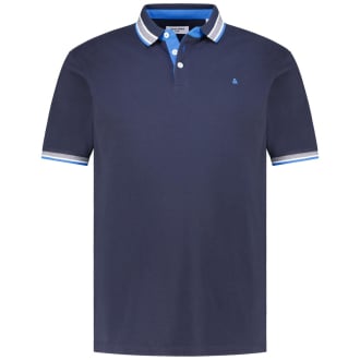 Poloshirt mit Kontrastdetails blau_SKY CAPTAIN/NEON | 3XL