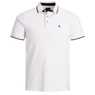 Poloshirt mit Kontrastdetails weiß_WHITE/PS | 6XL