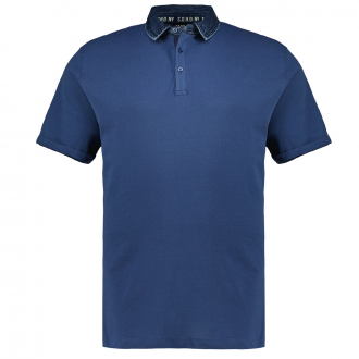 Poloshirt aus Baumwoll-Leinen-Mischung dunkelblau_218 | 3XL