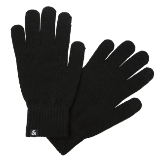 Handschuhe im Material-Mix schwarz_BLACK | One Size