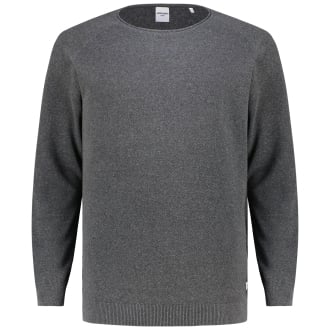 Rundhalspullover mit Biobaumwolle dunkelgrau_DARK GREY MELANGE | 3XL