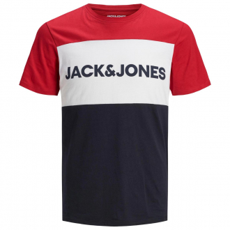T-Shirt mit Logo-Print blau/rot_TANGORED | 3XL