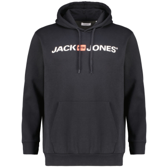 Hoodie mit Logo-Print schwarz_BLACK | 4XL