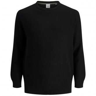 Pullover mit Struktur aus Baumwolle schwarz_BLACK | 3XL