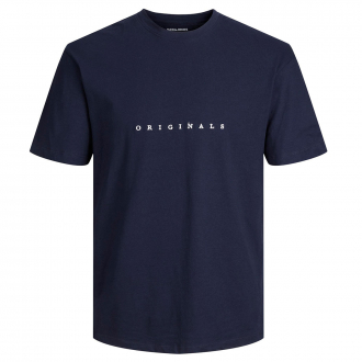 T-Shirt mit aufgesticktem Schriftzug marine_NAVY | 5XL