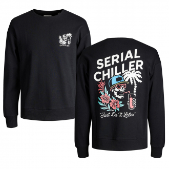 Sweatshirt mit Motiv-Print auf Vorder- und Rückseite schwarz_BLACK | 4XL
