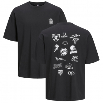 T-Shirt mit Motiv-Prints auf Vorder- und Rückseite schwarz_BLACK | 4XL