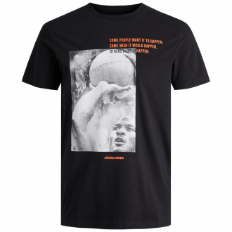 T-Shirt mit Basketball-Print schwarz_BLACK | 3XL