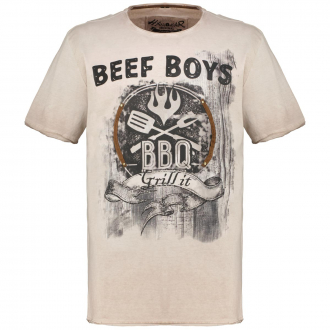 Trachten T-Shirt mit Print "Beef Boys" beige_0209 | 3XL