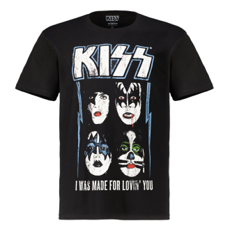 T-Shirt mit Kiss Print schwarz_0200 | 3XL