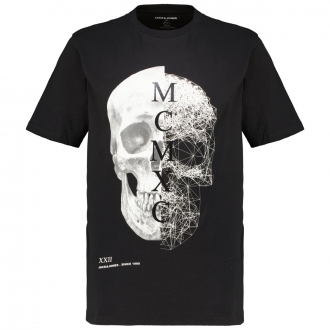 T-Shirt mit Motiv-Print schwarz_BLACK | 7XL