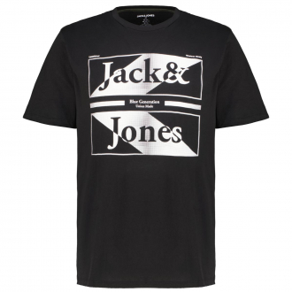 T-Shirt mit Print schwarz_BLACK | 4XL