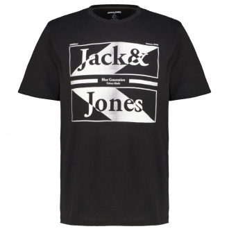 T-Shirt mit Print schwarz_BLACK | 4XL