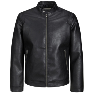 Jacke in Leder-Optik schwarz_BLACK | 6XL