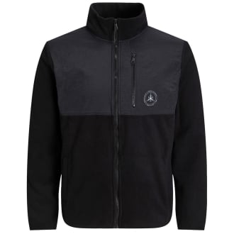 Fleecejacke mit Print schwarz_BLACK | 4XL