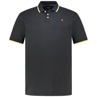 Poloshirt mit Label-Stickerei schwarz_BLACK | 3XL