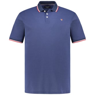 Poloshirt mit Label-Stickerei blau_NAVY BLAZER | 3XL