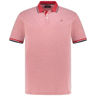 Poloshirt mit Label-Stickerei rot_RED DAHLIA | 3XL