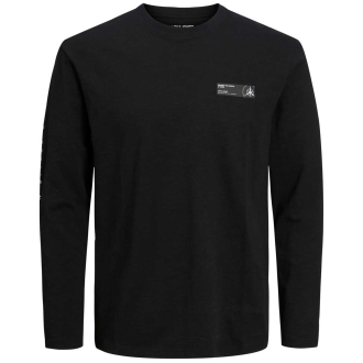Longsleeve mit Print-Details schwarz_BLACK | 3XL
