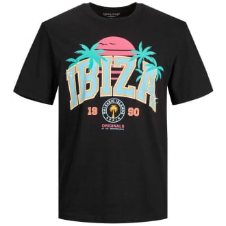 T-Shirt mit Print schwarz_BLACK | 3XL
