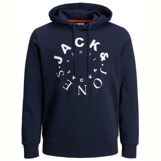 Kapuzenpullover mit Logo-Print blau_NAVY BLAZER/BIG | 3XL