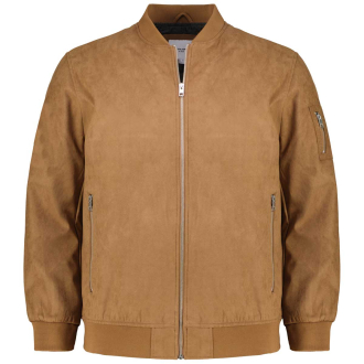 Blousonjacke in Velours-Optik braun_COGNAC/FAUX SUEDE | 3XL