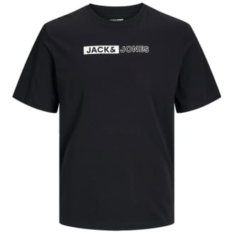 T-Shirt mit Label-Print schwarz_BLACK/PLAY 5 | 3XL