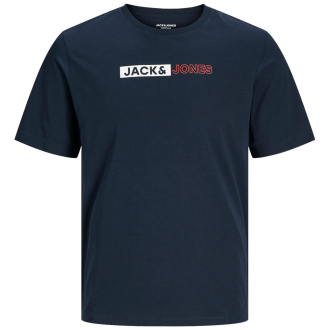 T-Shirt mit Label-Print blau_NAVY BLAZER/PLAY 5 | 3XL