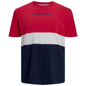 T-Shirt im Colorblock-Design rot_TANGO RED | 3XL