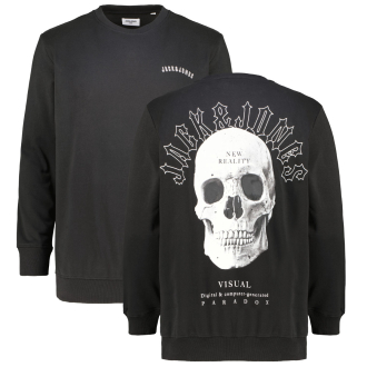 Sweatshirt mit Print auf der Vorder- und Rückseite schwarz_BLACK | 4XL