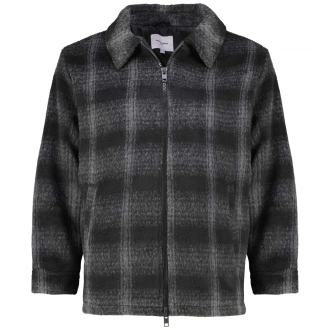 Freizeitjacke mit Umlegekragen schwarz_BLACK/CHECK | 3XL