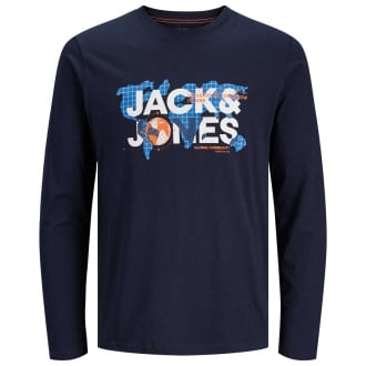 Longsleeve mit Logo-Print blau_NAVY BLAZER | 3XL