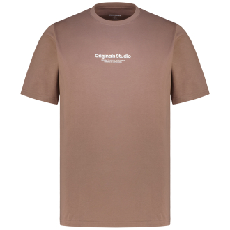 T-Shirt mit Label-Print braun_DEEP TAUPE | 3XL