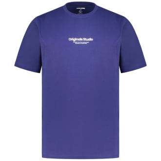 T-Shirt mit Label-Print blau_OCEAN CAVERN | 3XL
