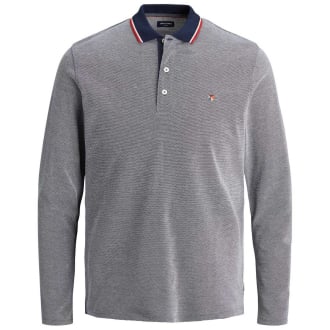 Poloshirt mit Kontrastdetails blau/grau_MOOD INDIGO/REG / WHISPER WHITE | 3XL