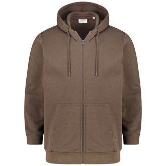 Kapuzenjacke aus Baumwollmischung braun_MULCH | 3XL