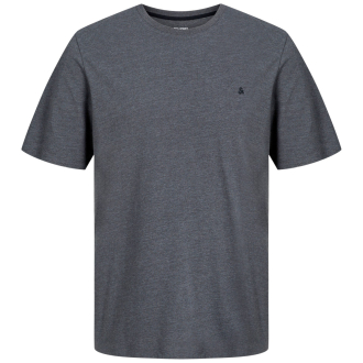 T-Shirt mit Label-Stickerei dunkelgrau_DARK GREY MELANGE | 3XL