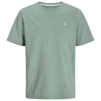 T-Shirt mit Label-Stickerei grün_ICEBERG GREEN/MELANGE | 3XL