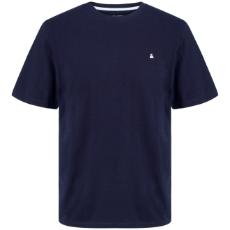 T-Shirt mit Logo-Stickerei blau_NAVY BLAZER | 3XL