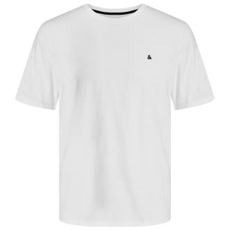 T-Shirt mit Label-Stickerei weiß_WHITE | 3XL