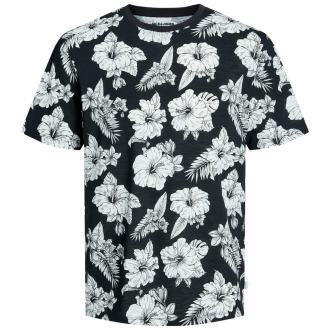 T-Shirt mit Allover-Print schwarz_BLACK | 3XL