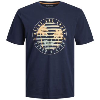 T-Shirt mit Motiv-Print blau_NAVY BLAZER | 3XL