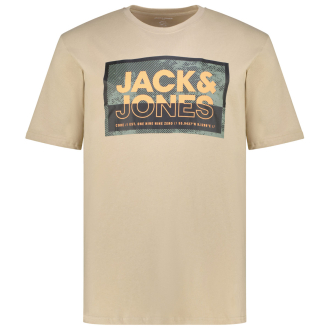 T-Shirt mit Logo-Print beige_CROCKERY | 3XL