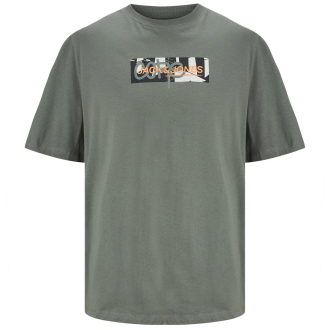 T-Shirt mit Label-Print grün_AGAVE GREEN | 3XL