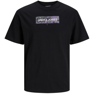 T-Shirt mit Label-Print schwarz_BLACK | 3XL
