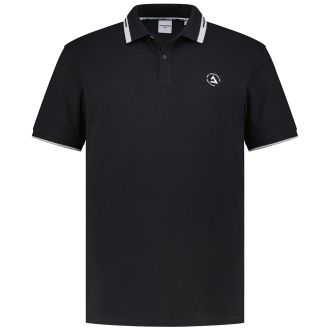 Poloshirt mit Kontrastdetails schwarz_BLACK | 3XL