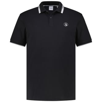 Poloshirt mit Kontrastdetails schwarz_BLACK | 3XL