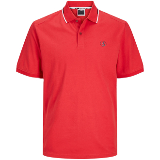 Poloshirt mit Kontrastdetails rot_TRUE RED | 3XL