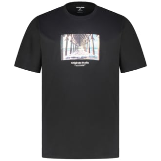 T-Shirt mit Foto-Print schwarz_BLACK/SS25 | 3XL